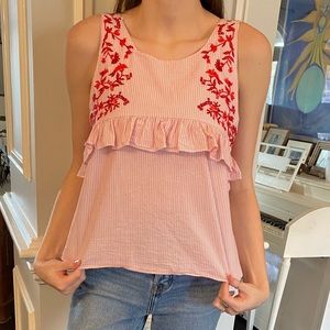 Zara embroidered top